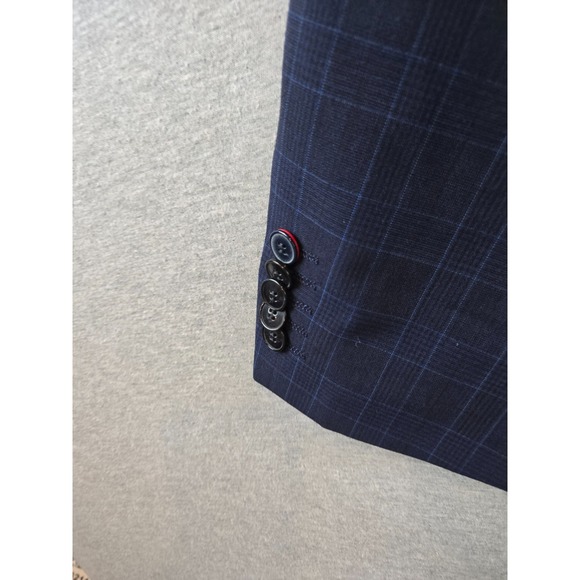 Hugo Boss Suit Jacket Mens 44R Navy Wool Blend Superflex Modern Blazer 2 Button - Picture 9 of 14